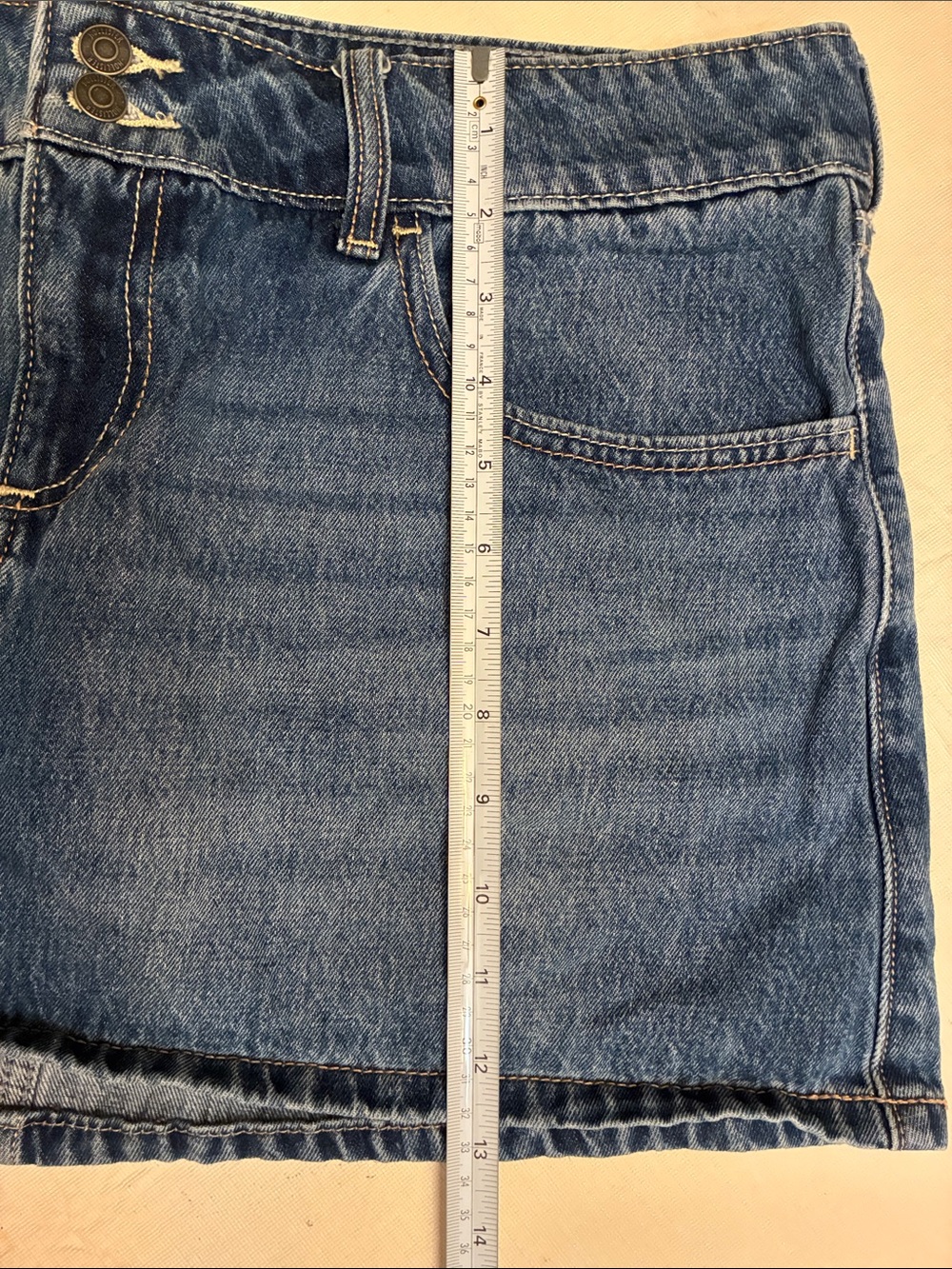Hollister Mid-Blue Denim Mini Skirt with Dual Button Waist - Picture 10 of 10
